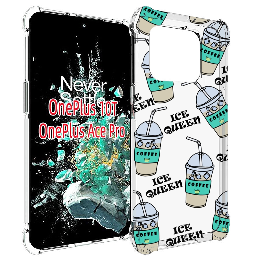 

Чехол MyPads кофе-с-льдом для OnePlus 10T, Прозрачный, Tocco
