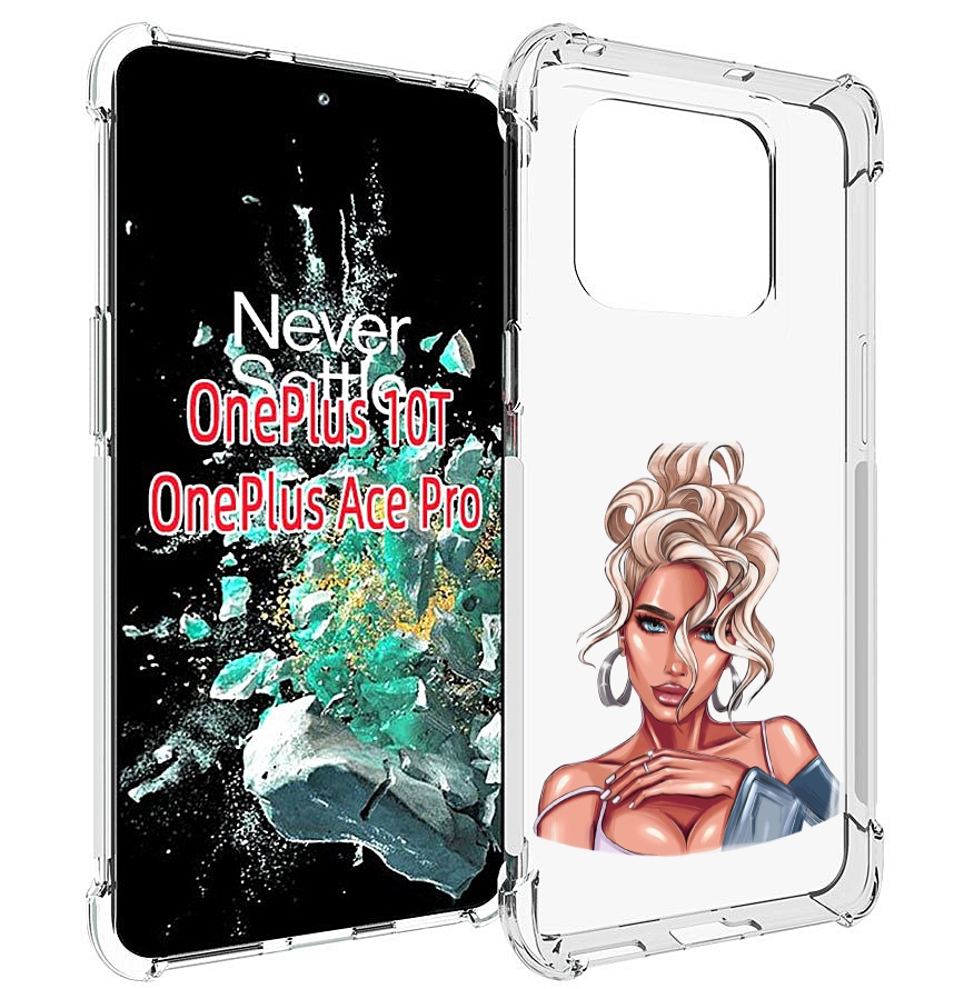 

Чехол MyPads красивая-блондинка женский для OnePlus 10T, Прозрачный, Tocco