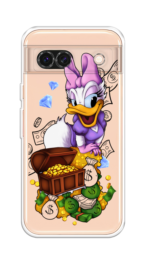 

Чехол на Google Pixel 8A "Rich Daisy Duck", Коричневый;белый;фиолетовый, 271750-1