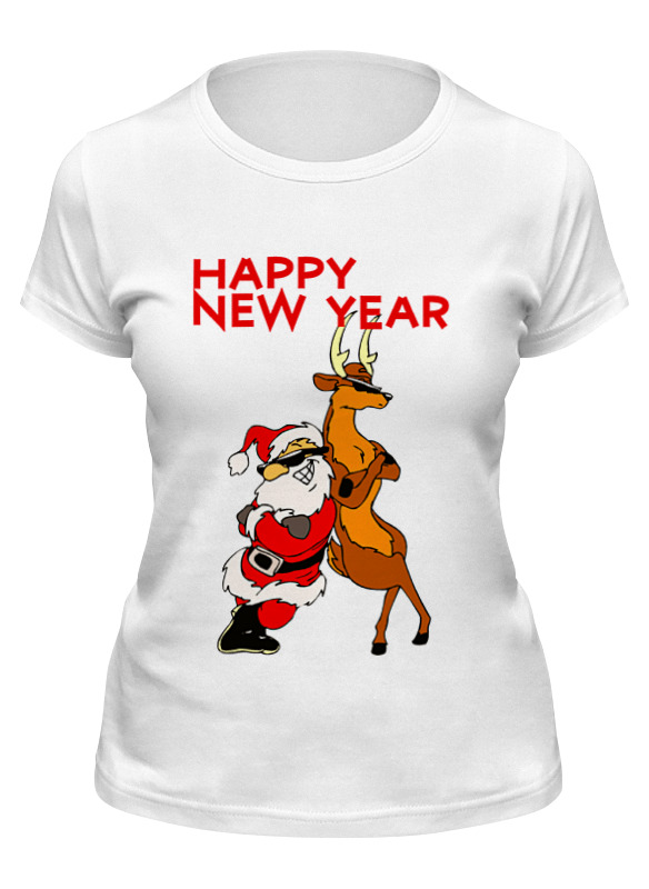 

Футболка женская Printio Happy new year белая L, Белый, Happy new year