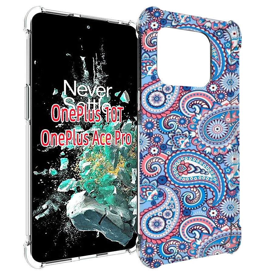 

Чехол MyPads красивый голубой арнамент для OnePlus 10T, Прозрачный, Tocco