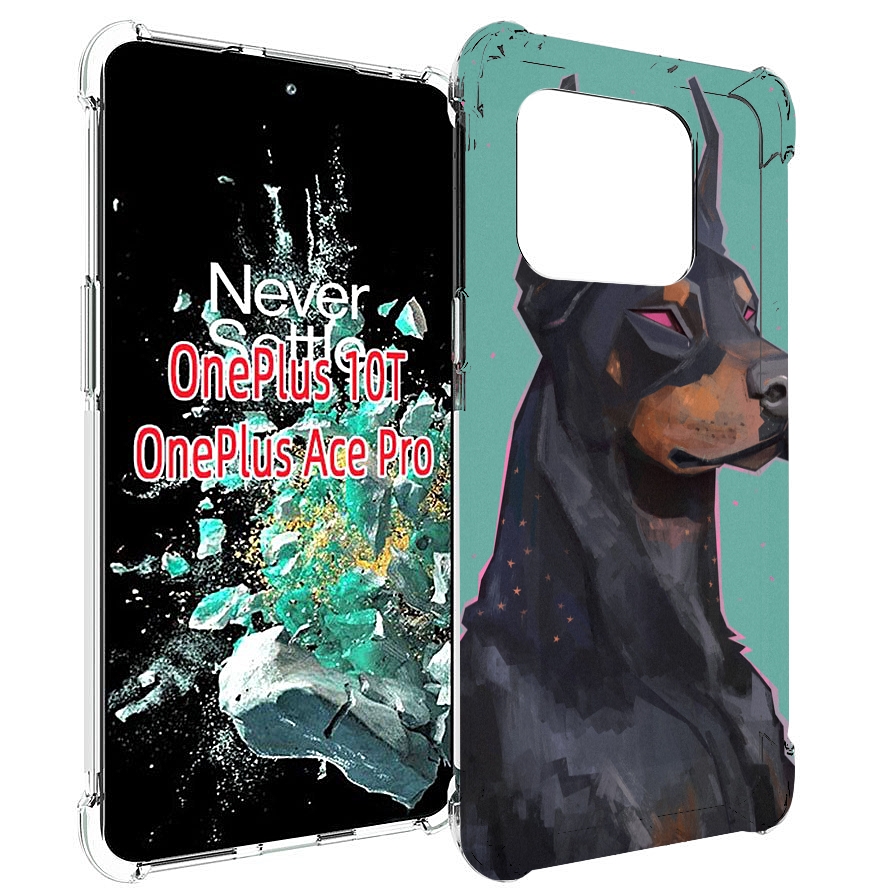

Чехол MyPads красивый-доберман для OnePlus 10T, Прозрачный, Tocco