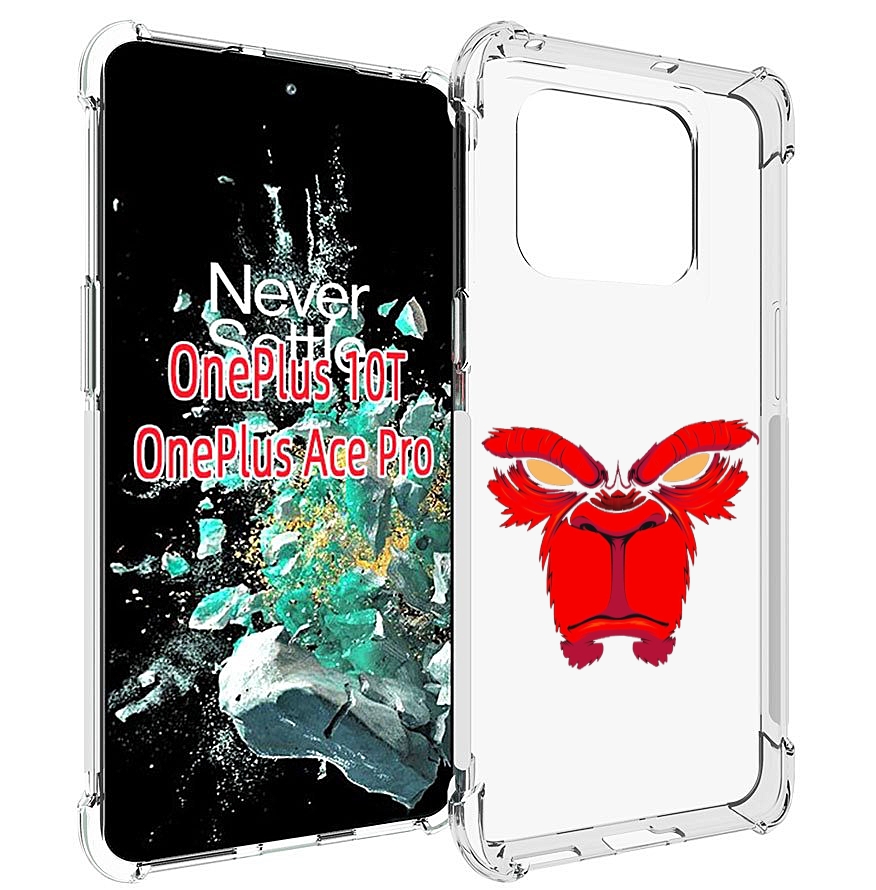 

Чехол MyPads красная обезьяна в темноте для OnePlus 10T, Прозрачный, Tocco