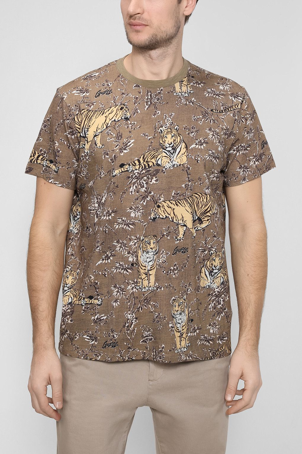 

Футболка мужская Guess M3RP00 KA7O0 коричневая M, Коричневый, M3RP00 KA7O0