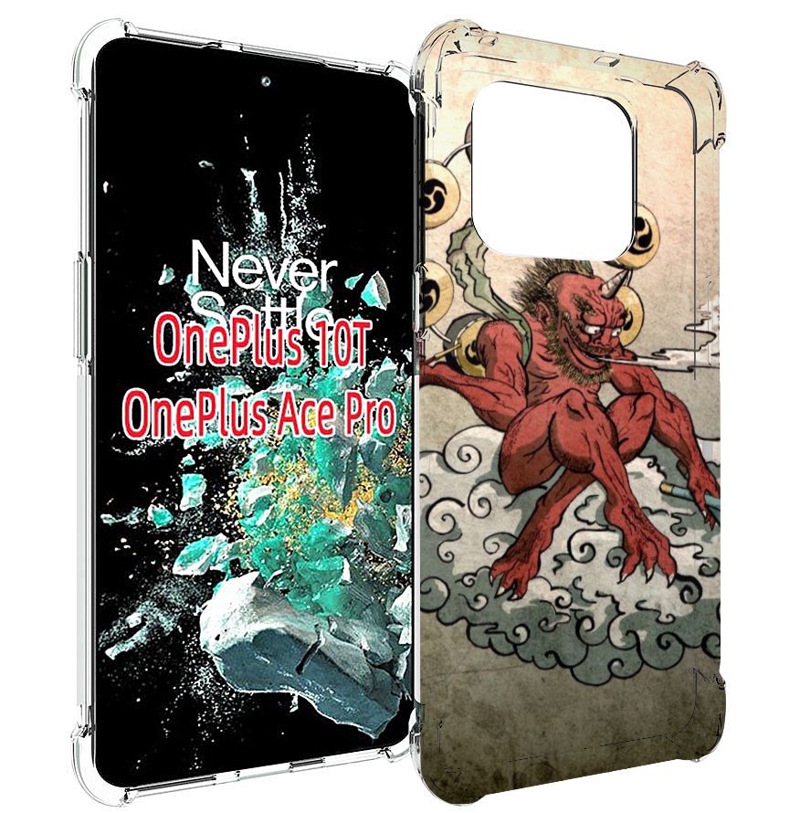 

Чехол MyPads красный чертик на облаке для OnePlus 10T, Прозрачный, Tocco