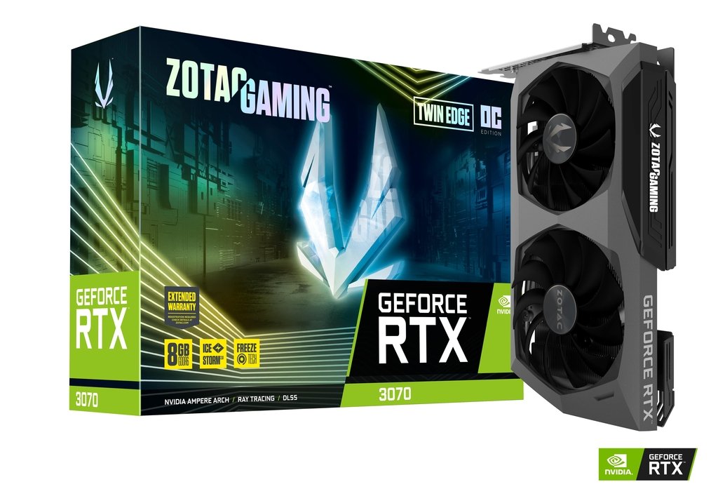 фото Видеокарта zotac nvidia geforce rtx 3070 gaming twin edge oc (zt-a30700h-10p)