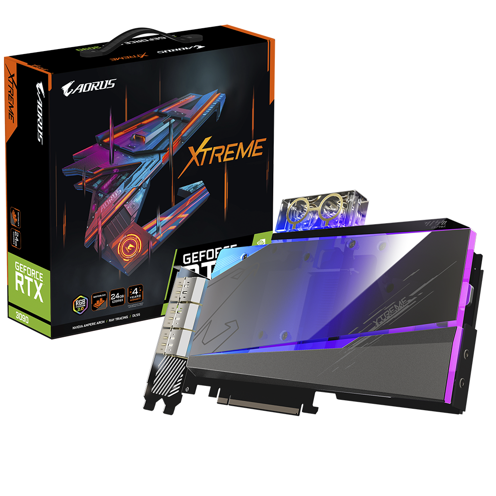 фото Видеокарта gigabyte aorus geforce rtx 3090 xtreme waterforce wb (gv-n3090aorusx wb-24gd)