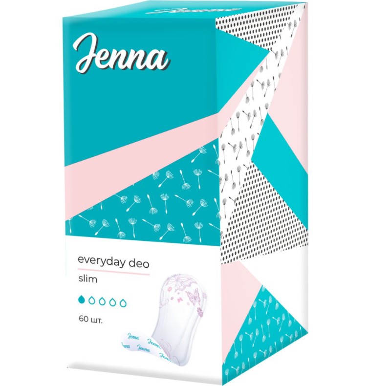 

Прокладки Jenna Everyday Deo Slim ежедневные 60 шт, Белый