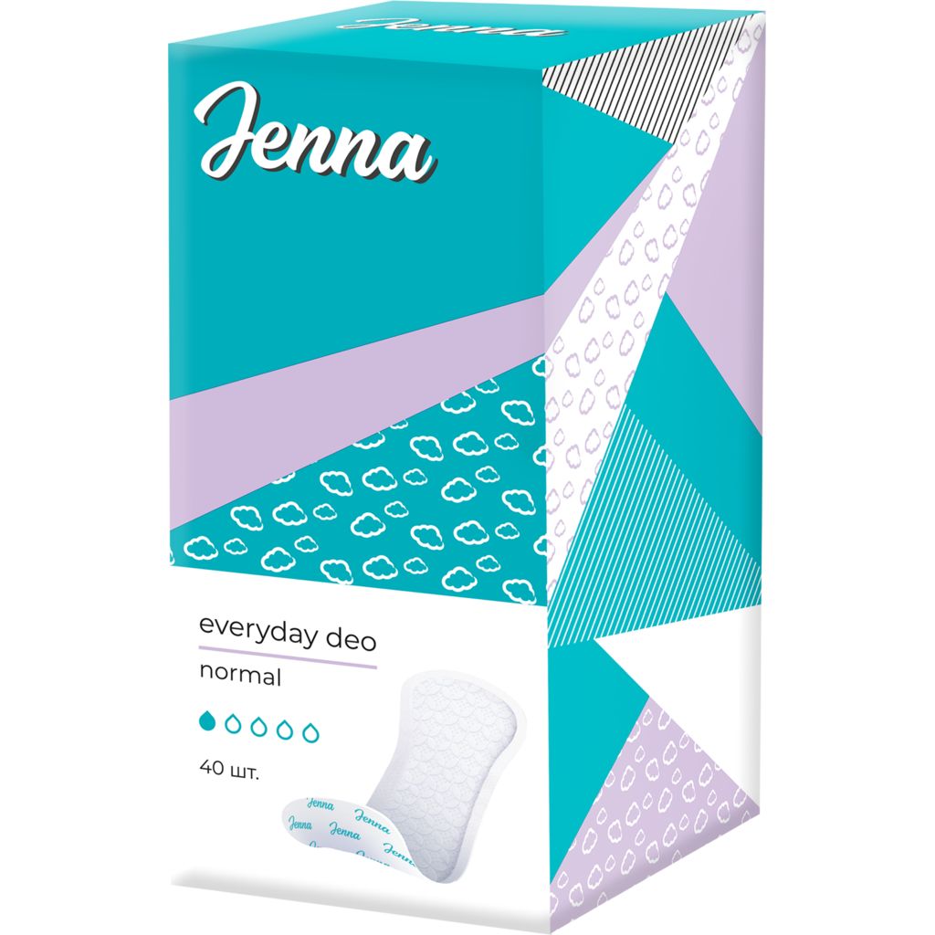 

Прокладки Jenna Everyday Deo Normal ежедневные 40 шт, Белый