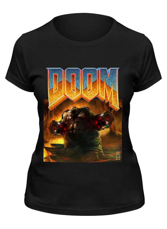 

Футболка женская Printio Doom game черная L, Черный, Doom game