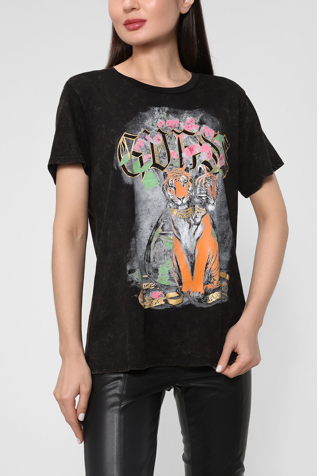 

Футболка женская Guess W3RI02 K9SN1 черная S, W3RI02 K9SN1