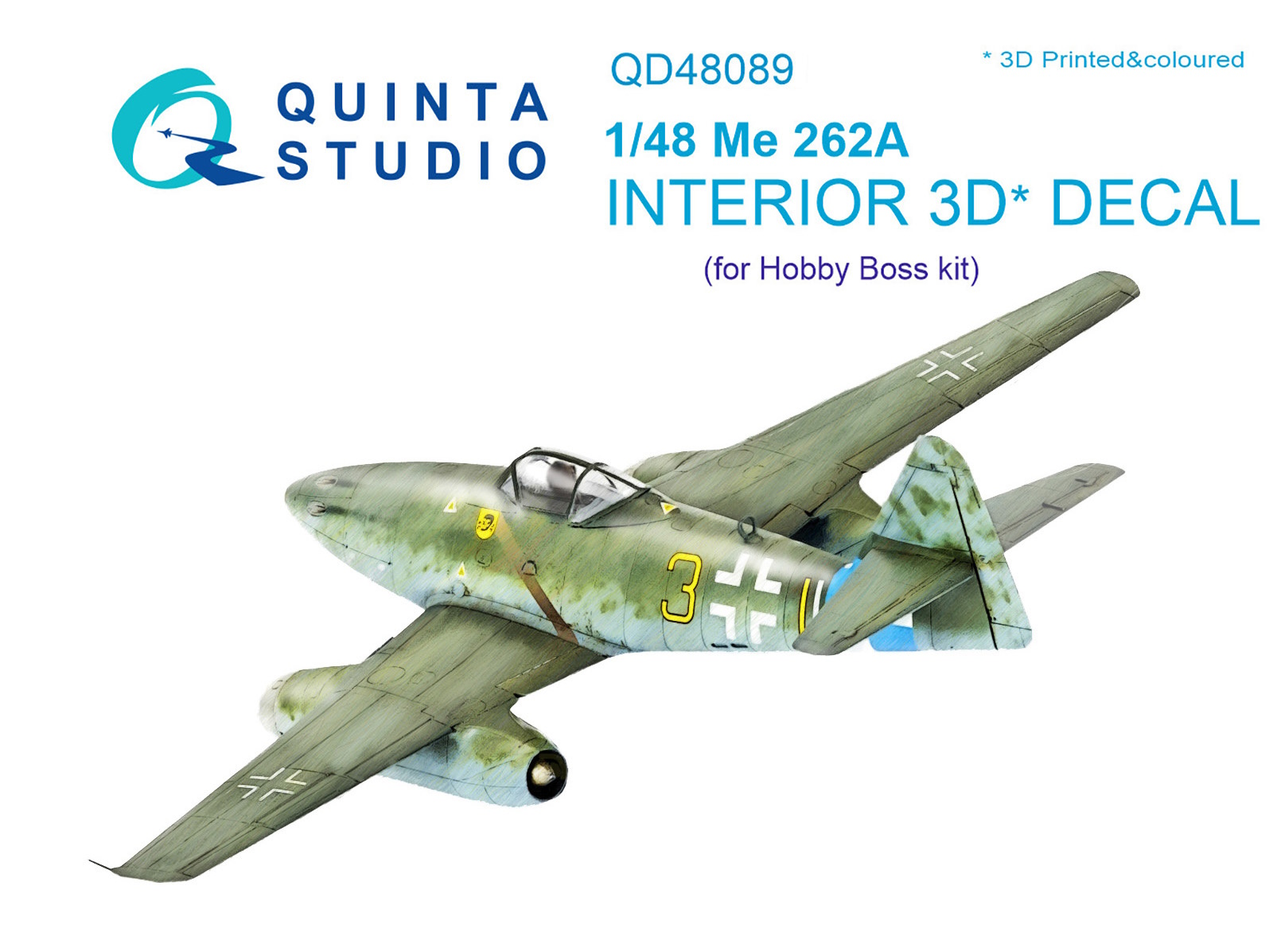 

QD48089 3D Декаль интерьера кабины Me-262A для модели HobbyBoss, Цветной