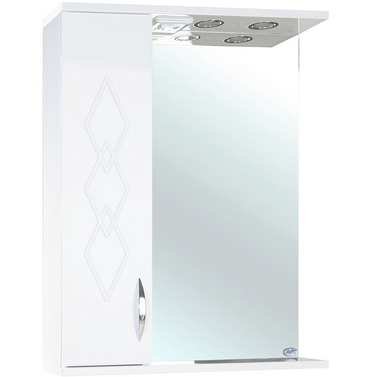 

Зеркало со шкафом Bellezza Элеганс 65 L 4618610522018 с подсветкой Белое, Белый, Элеганс