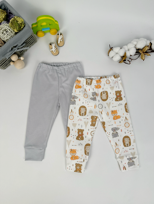 

Брюки детские МалышОК Бр Д К2, белый, серый, 68, Бр.Д.К2