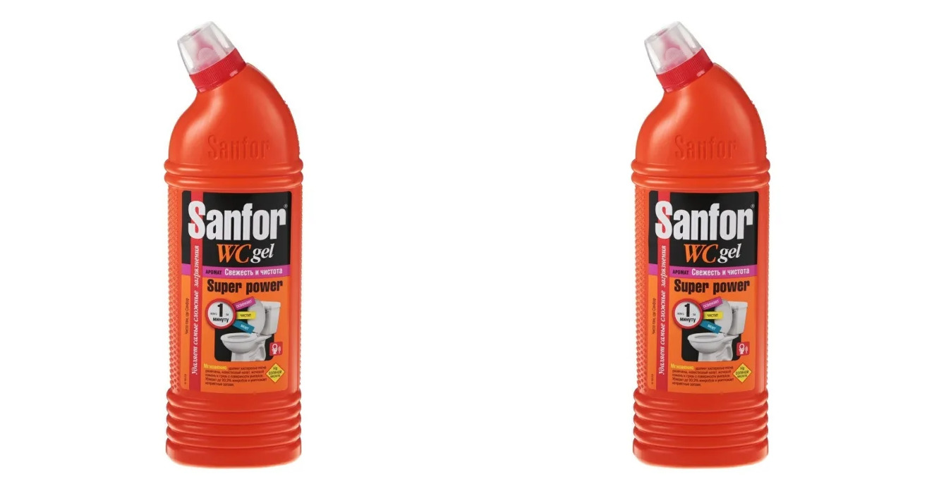 

Средство для чистки и дезинфекции Sanfor WC GelSuper power 1л, 2шт