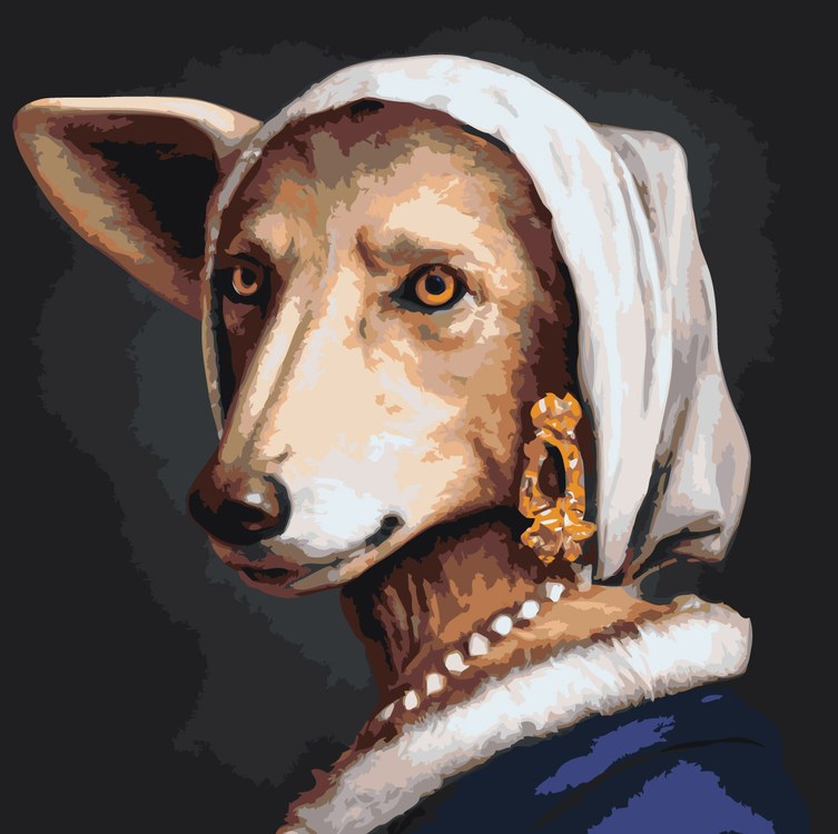 Картина по номерам Цветное Портрет собаки в историческом стиле
