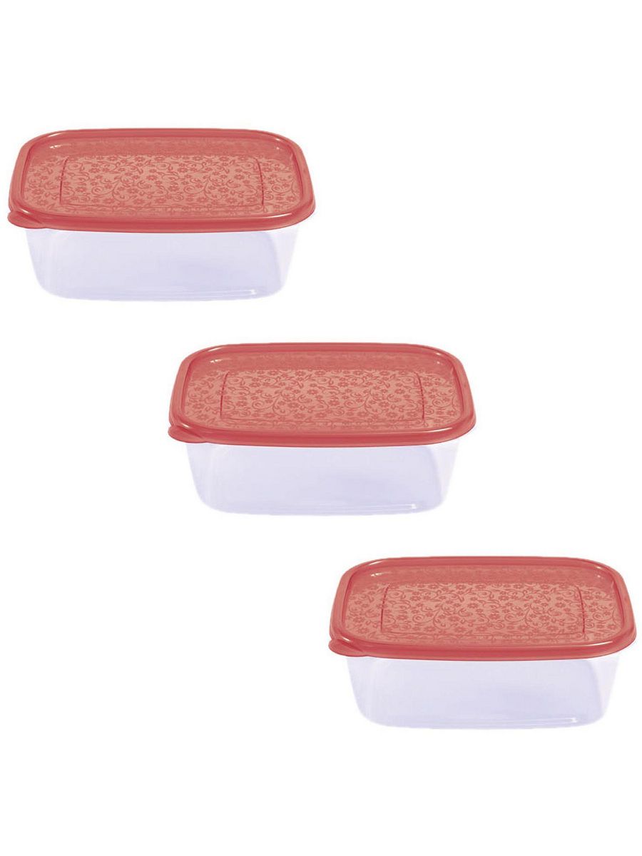 

Набор из 3 контейнеров для продуктов 21х16х7,5 см, 1,25 л, Restola, 432104521_3, Прозрачный, CB-432104521