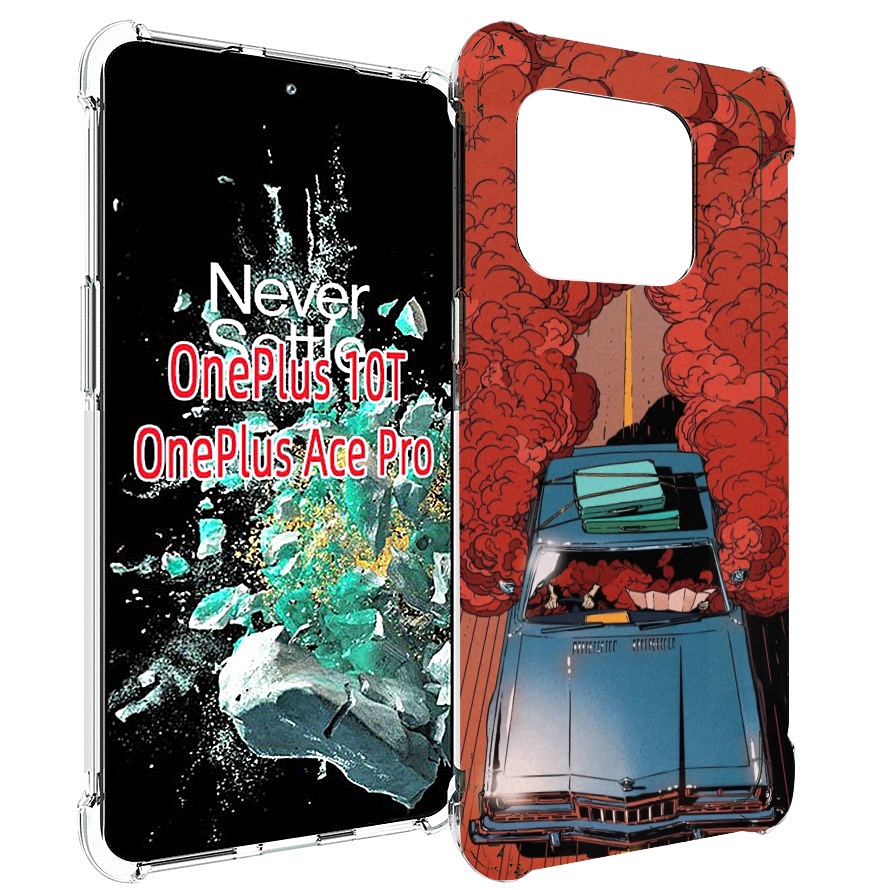 

Чехол MyPads машина мчится с дымком для OnePlus 10T, Прозрачный, Tocco
