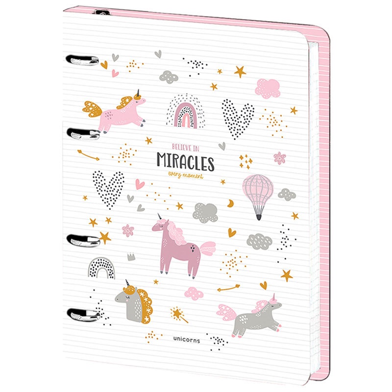 

Тетрадь на кольцах Meshu MS_31531 А5 120 л Unicorns матовая ламинация