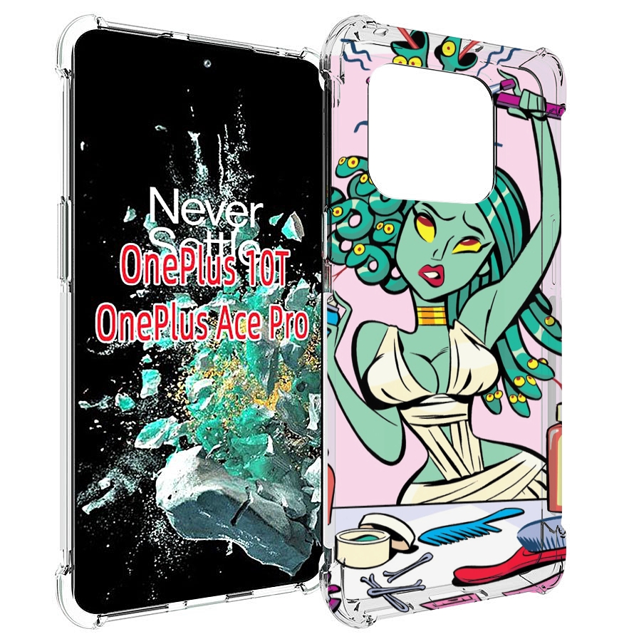 

Чехол MyPads медуза расчесывается женский для OnePlus 10T, Прозрачный, Tocco