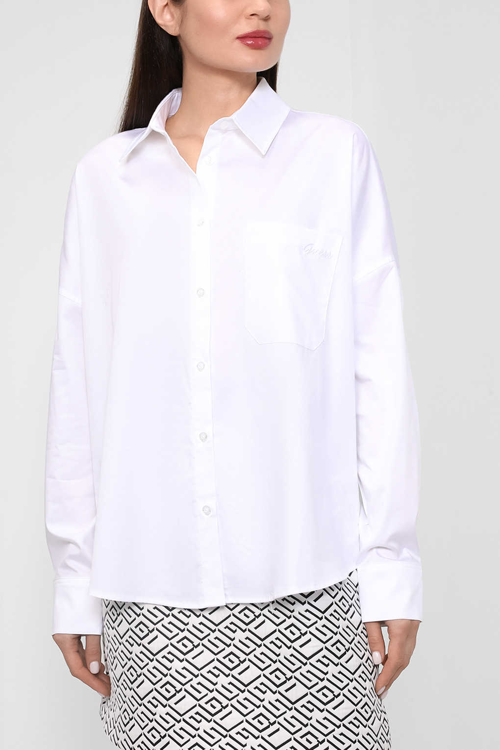 

Блуза женская Guess W3RH57 WAF10 белая L, W3RH57 WAF10