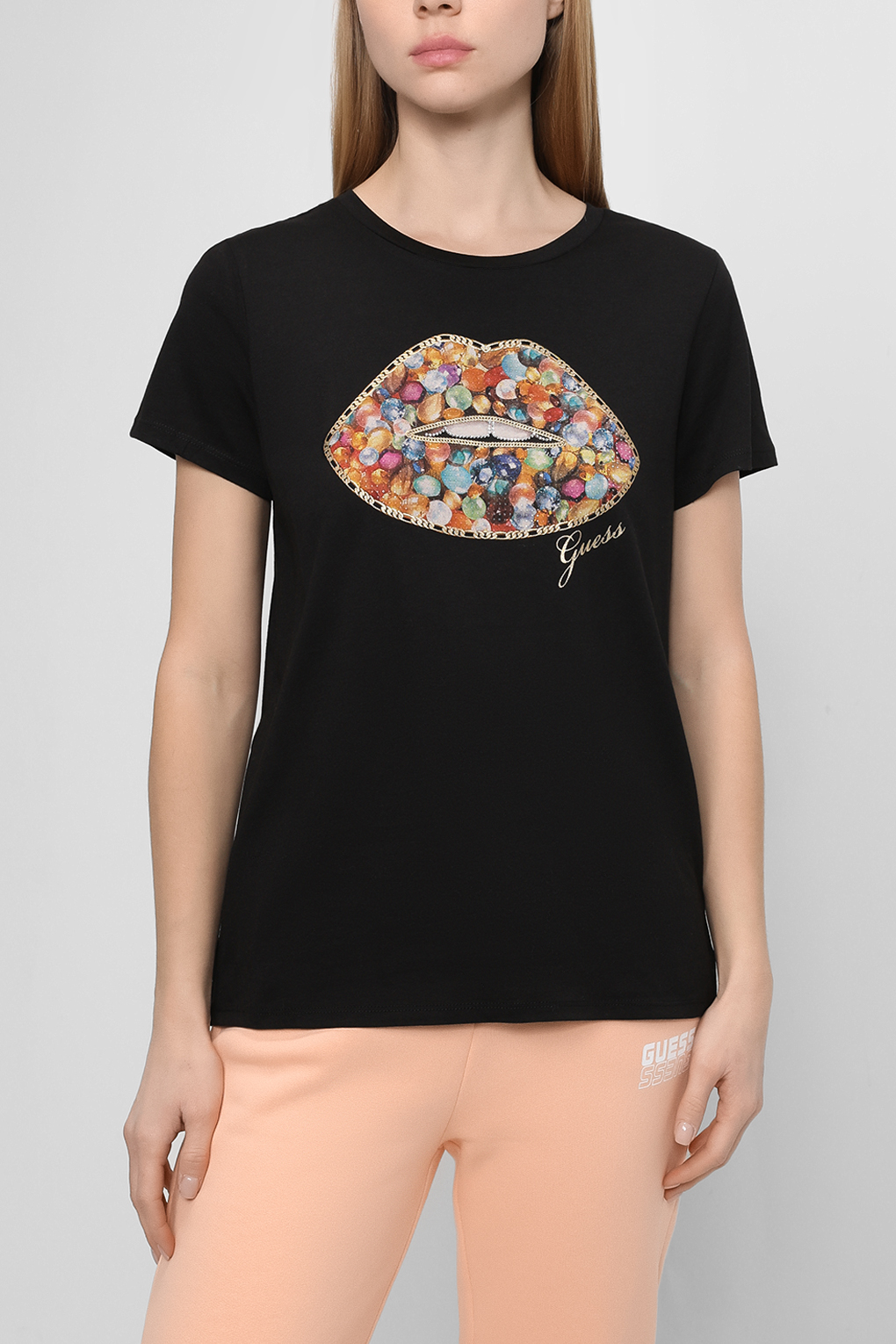 

Футболка женская Guess W3RI04 K9SN1 черная M, Черный, W3RI04 K9SN1