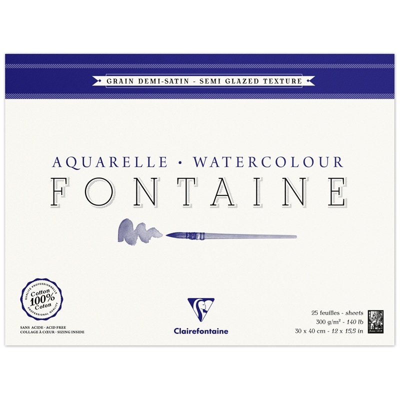 

Альбом для акварели Clairefontaine 96407C 25 л 30х40см Fontaine Demi-satin полусатин