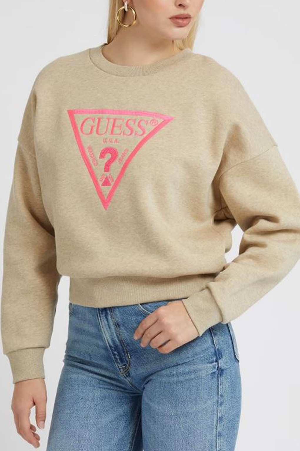 

Свитшот женский Guess W3RQ04 K9Z21 бежевый S, W3RQ04 K9Z21