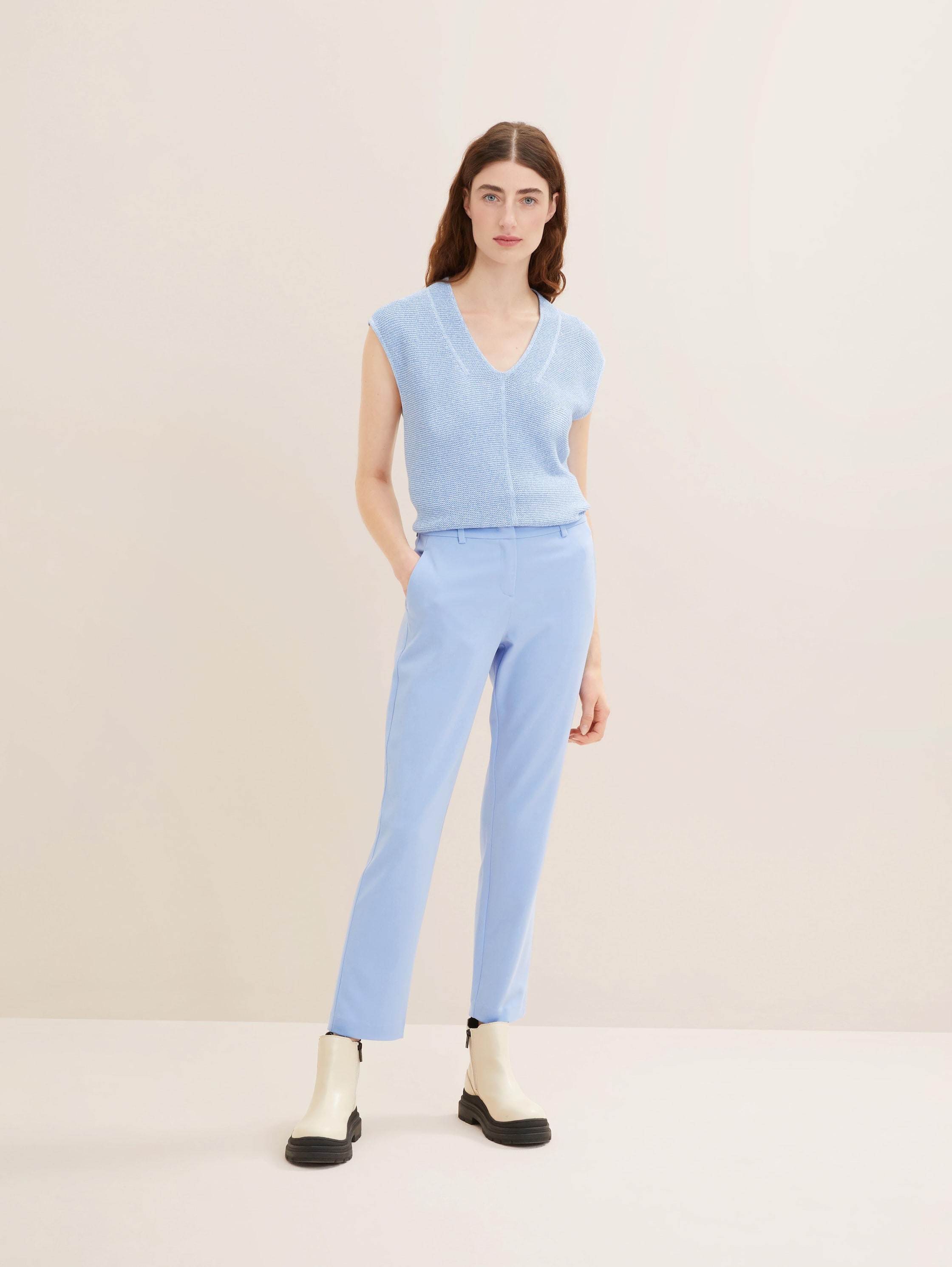 

Брюки женские TOM TAILOR 1035887 синие 38/28, Синий, 1035887