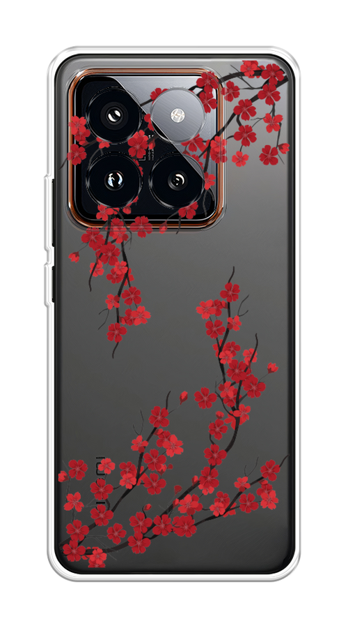 

Чехол на Xiaomi 14 Pro "Красная сакура", Красный;черный, 320450-1