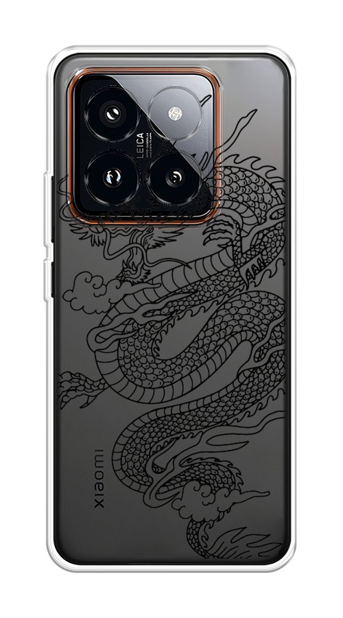 

Чехол на Xiaomi 14 Pro "Большой китайский дракон", Черный;серый, 320450-1