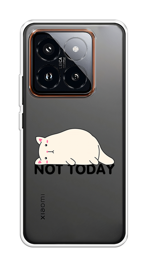 

Чехол на Xiaomi 14 Pro "Cat not today", Белый;розовый;черный, 320450-1