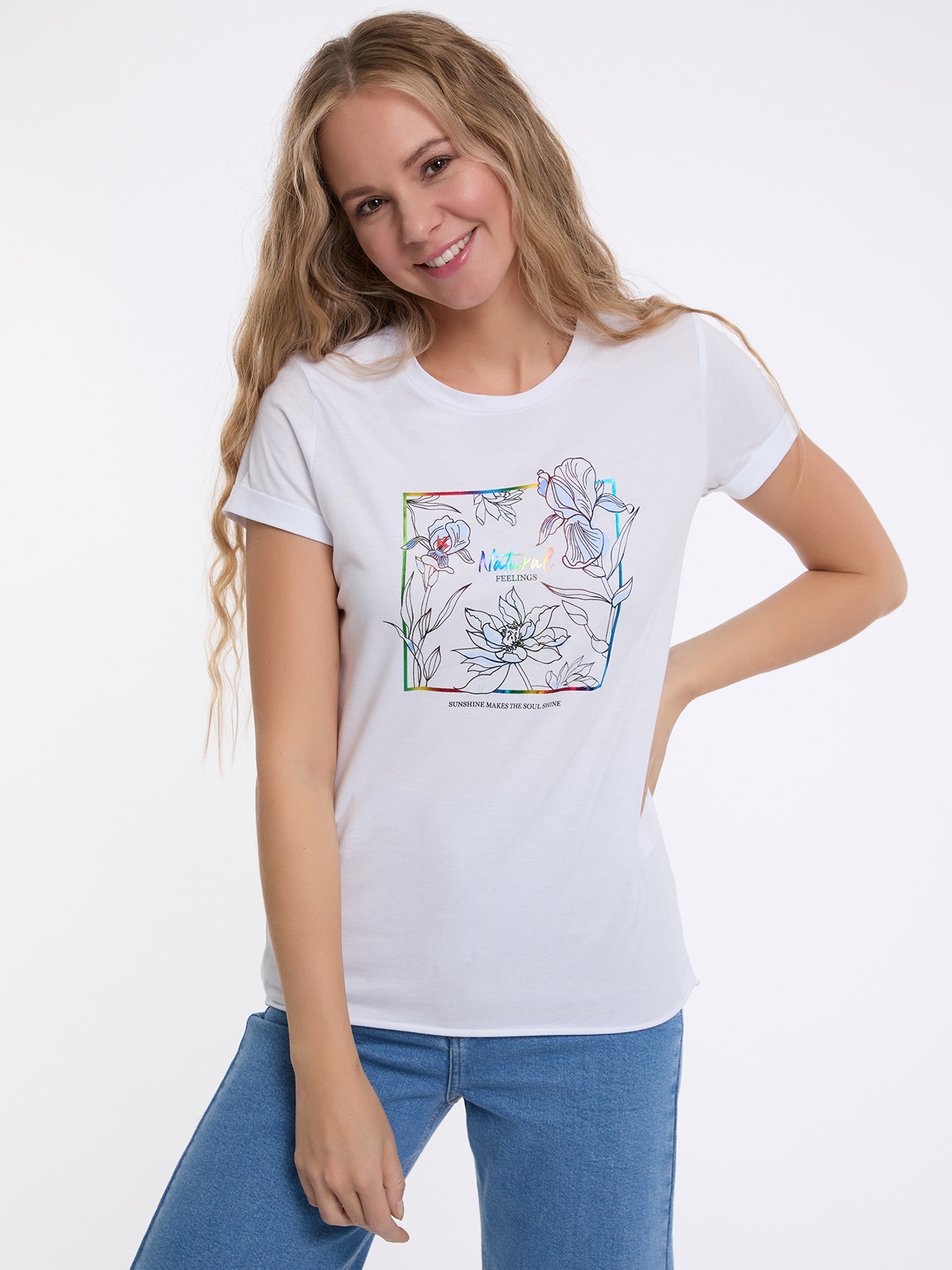 

Футболка женская oodji 14701080-46 белая M, 14701080-46