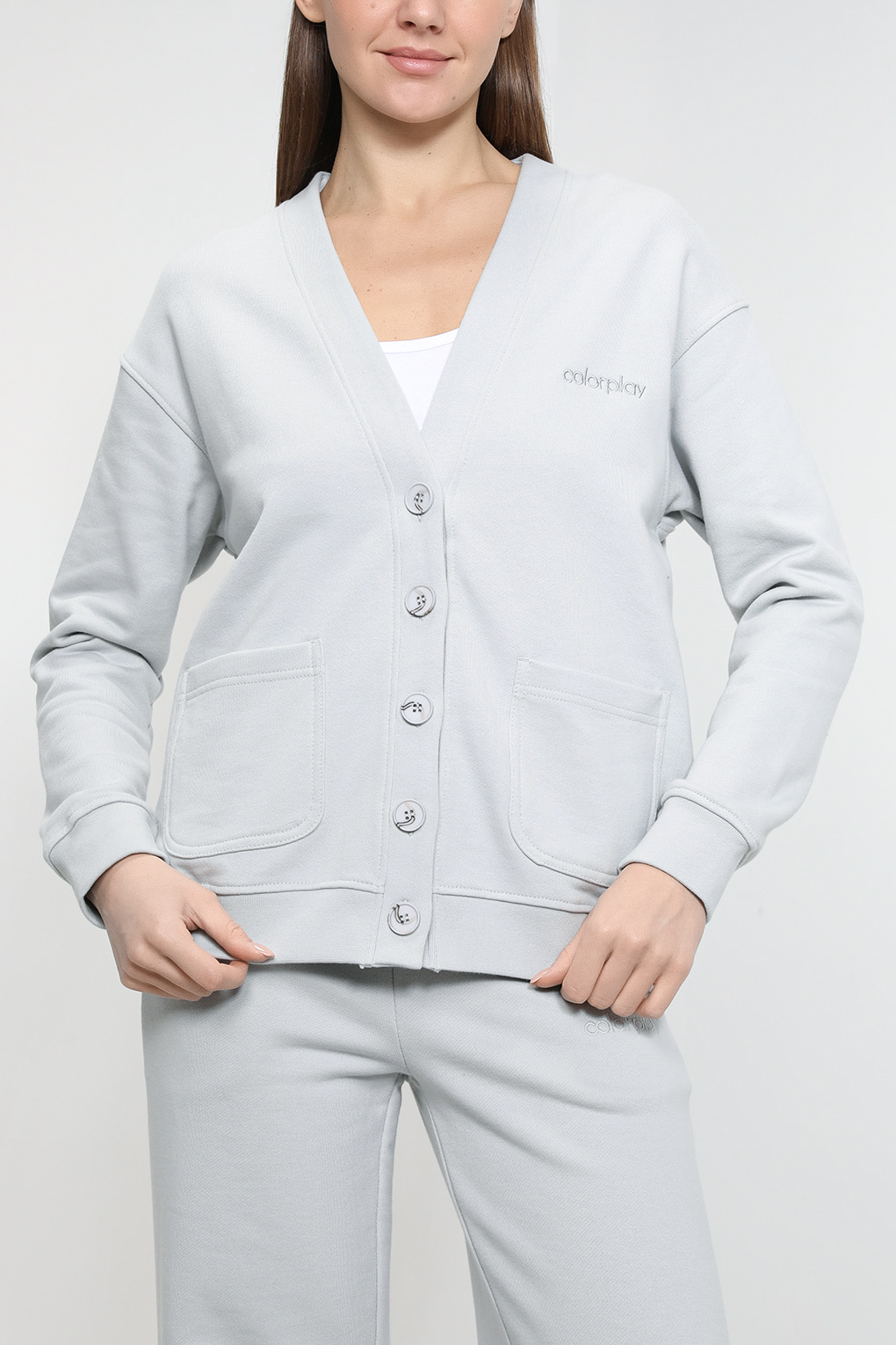 

Кардиган женский COLORPLAY CP23024146-014 серый XS, CP23024146-014
