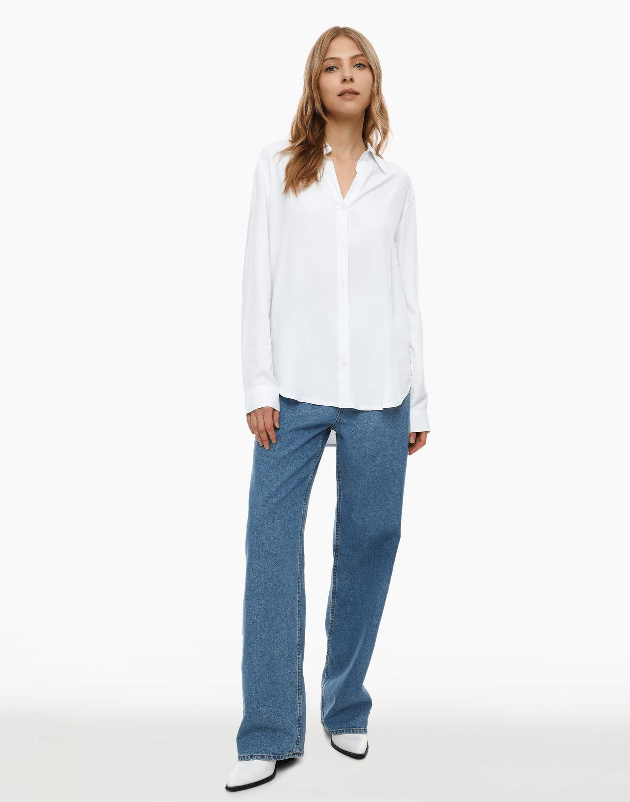 Рубашка женская Gloria Jeans GSU001167 белая XXS (36-38)