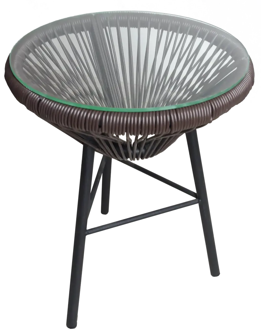 

Стол Acapulco со стеклом 42 h52 см ротанг темно-коричневый