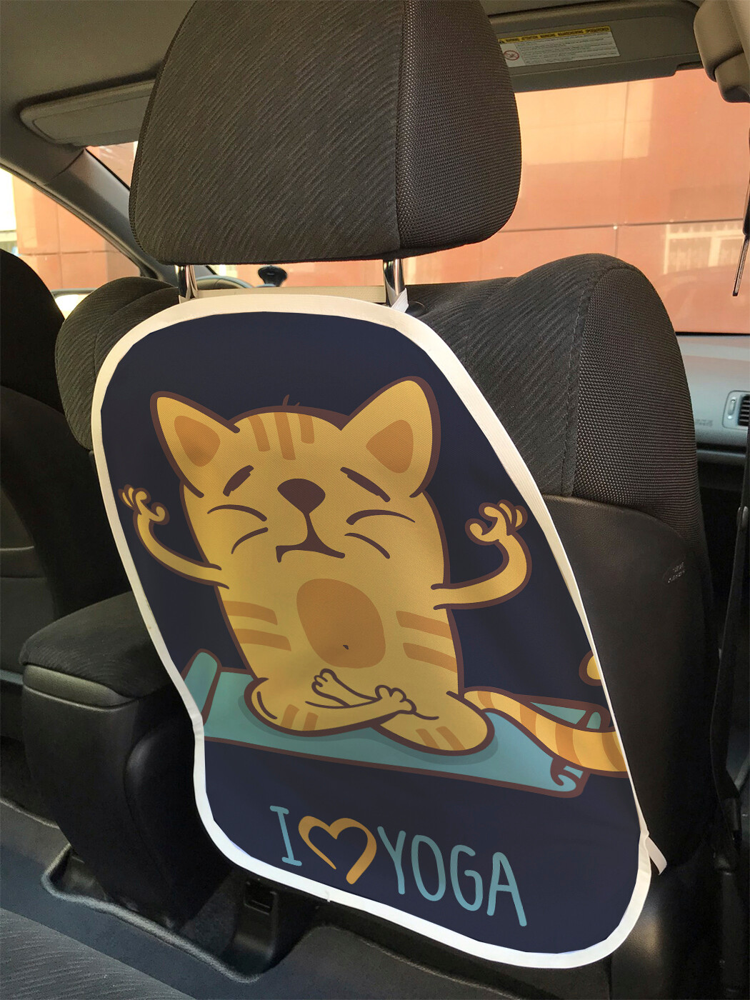 фото Накидка на спинку сиденья joyarty котик на йоге, 45х62
