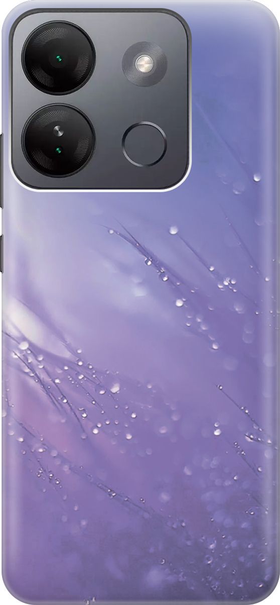 

Чехол на Infinix Smart 7 HD "Капли на синей траве", Белый;синий, 159431