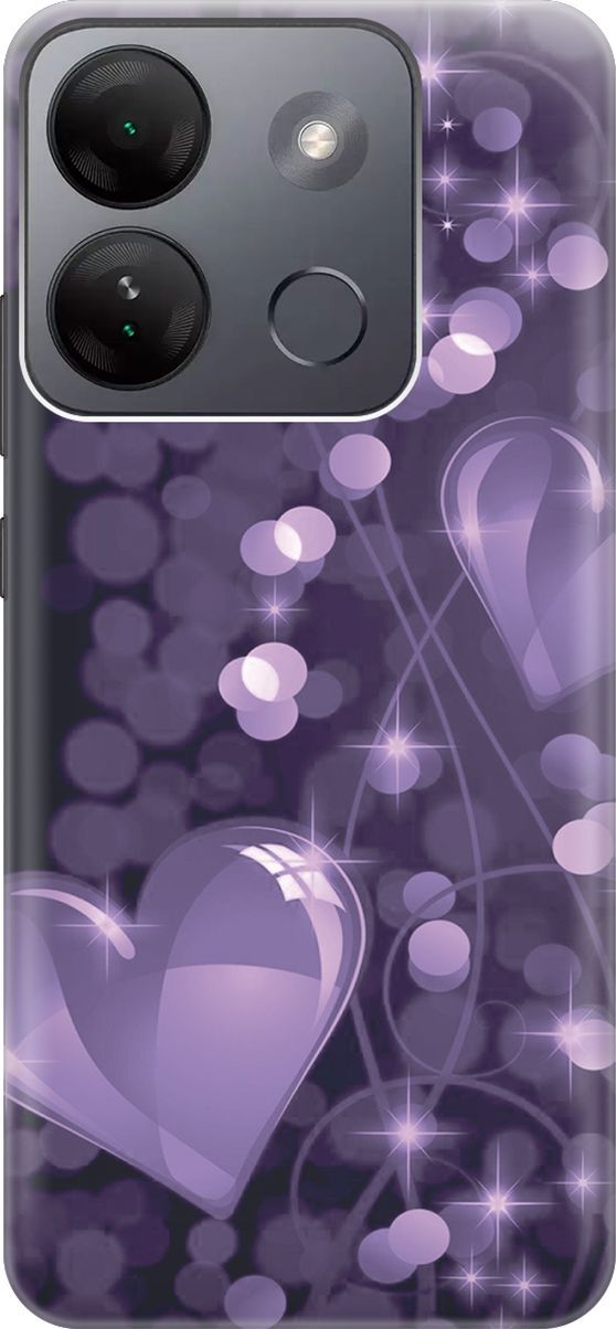 

Чехол на Infinix Smart 7 HD "Любовь в фиолетовом цвете", Фиолетовый;черный, 159428