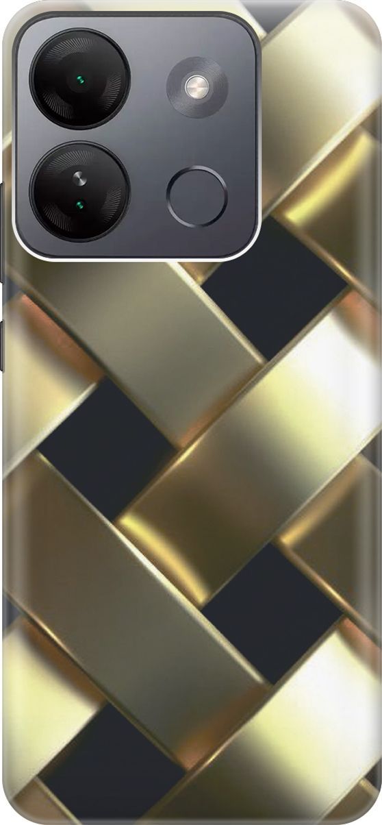 

Чехол на Infinix Smart 7 HD "Золотистое плетение", Золотистый;черный, 159428
