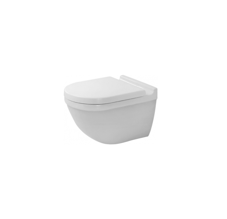 

Унитаз подвесной Rimless Duravit Starck-3 45270900A1 безободковый, с крышкой-сиденьем soft, Белый, Starck 3