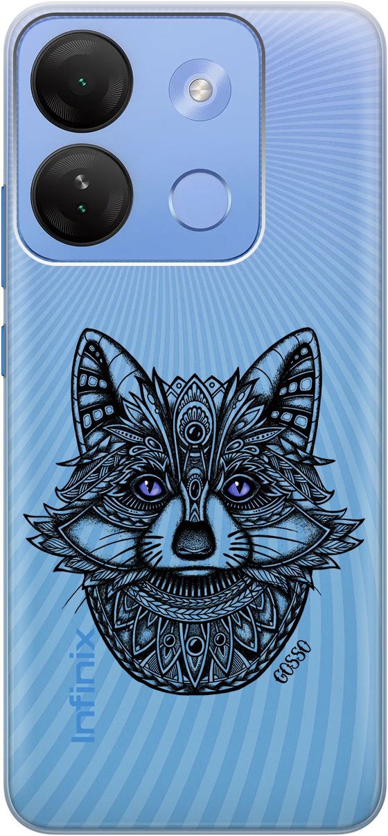

Чехол на Infinix Smart 7 HD "Grand Raccoon" прозрачный, Прозрачный;синий, 159432