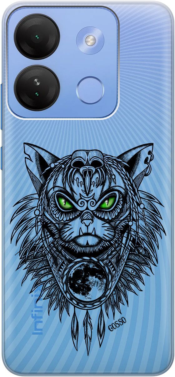 

Чехол на Infinix Smart 7 HD "Shaman Cat" прозрачный, Прозрачный;черный, 159432