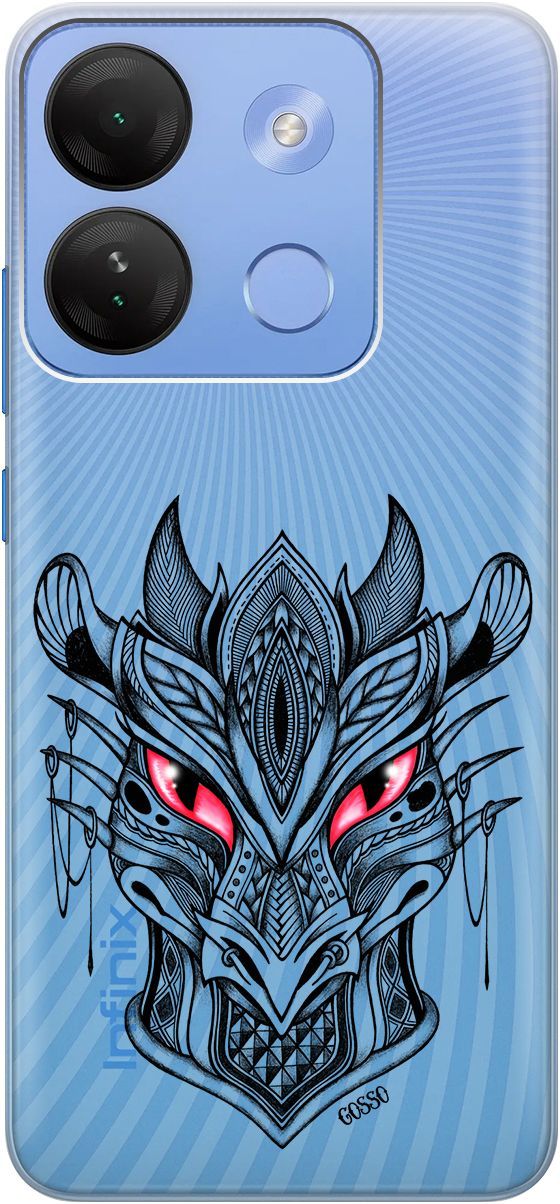 

Чехол на Infinix Smart 7 HD "Dragon" прозрачный, Прозрачный;черный, 159432