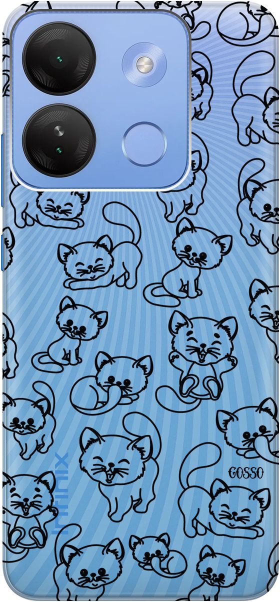 

Чехол на Infinix Smart 7 HD "Cute Kitties" прозрачный, Прозрачный;черный, 159432