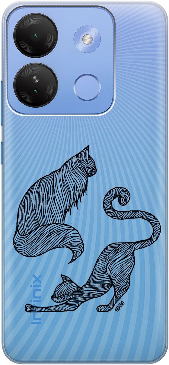

Чехол на Infinix Smart 7 HD "Lazy Cats" прозрачный, Прозрачный;серый, 159432