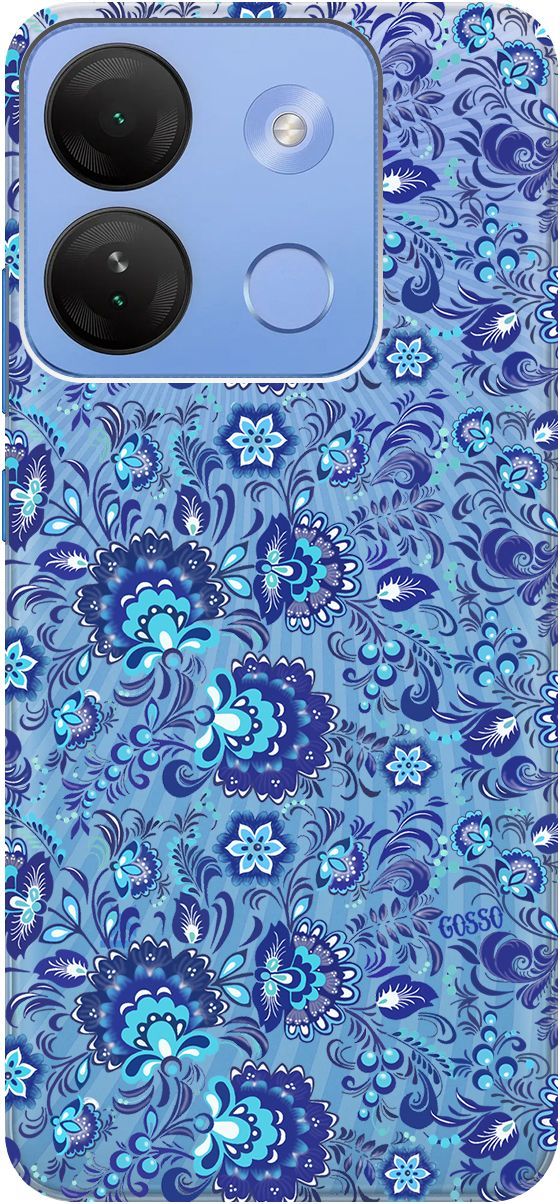 

Чехол на Infinix Smart 7 HD "Gzhel" прозрачный, Прозрачный;голубой, 159432