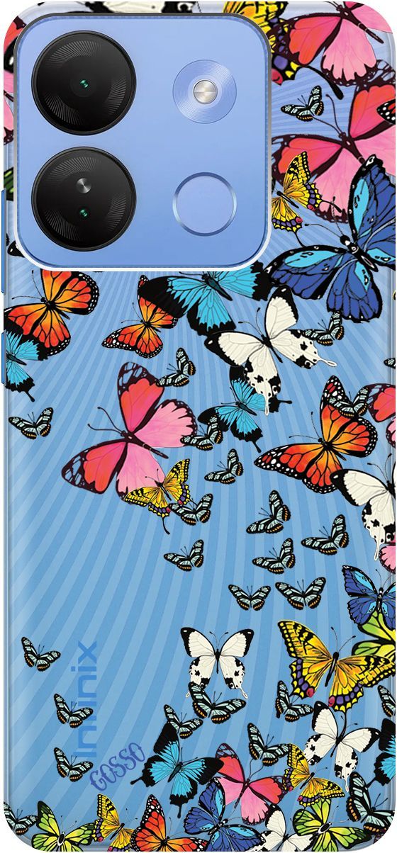 

Чехол на Infinix Smart 7 HD "Magic Butterflies" прозрачный, Прозрачный;желтый, 159432