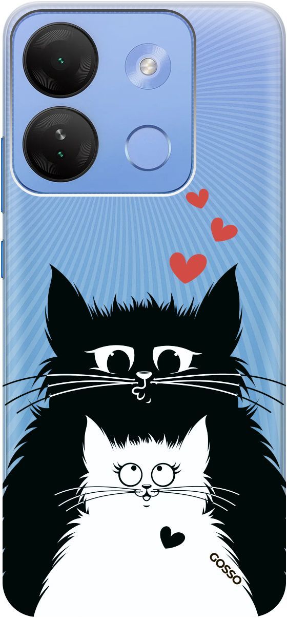 

Чехол на Infinix Smart 7 HD "Cats in Love" прозрачный, Прозрачный;белый, 159432