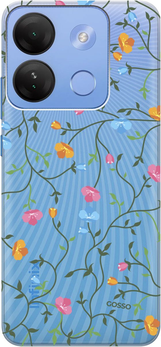 

Чехол на Infinix Smart 7 HD "Сurly Flowers" прозрачный, Прозрачный;голубой, 159432